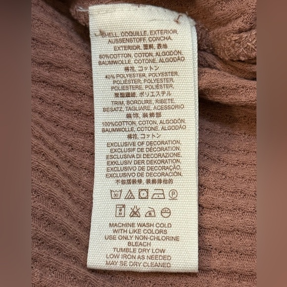 Free people ribbed lace crochet long sleeve top women’s size medium - Picture 7 of 8